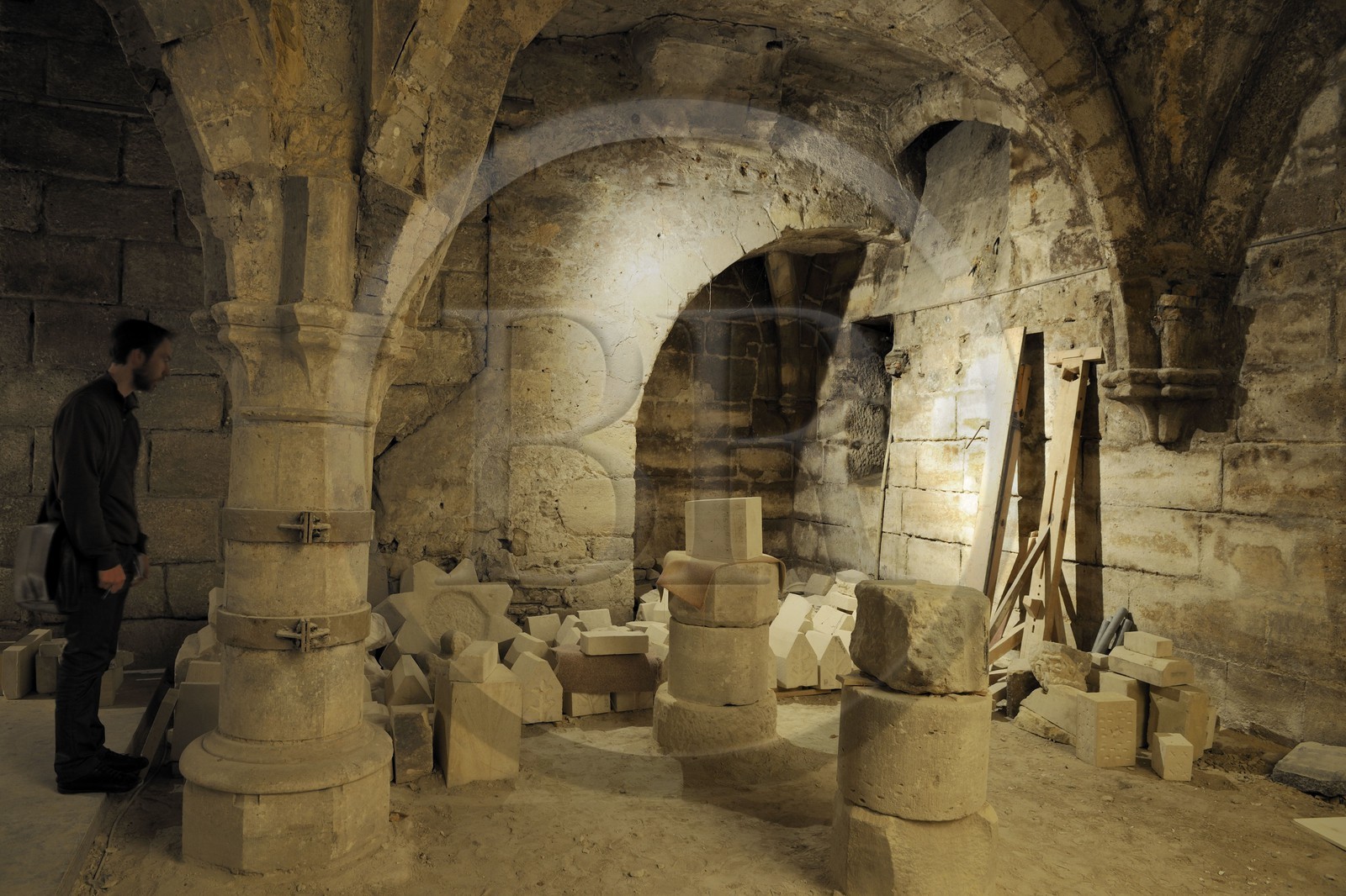 France, Paris (75), Cellar of Ourscamps's house in François Miron street