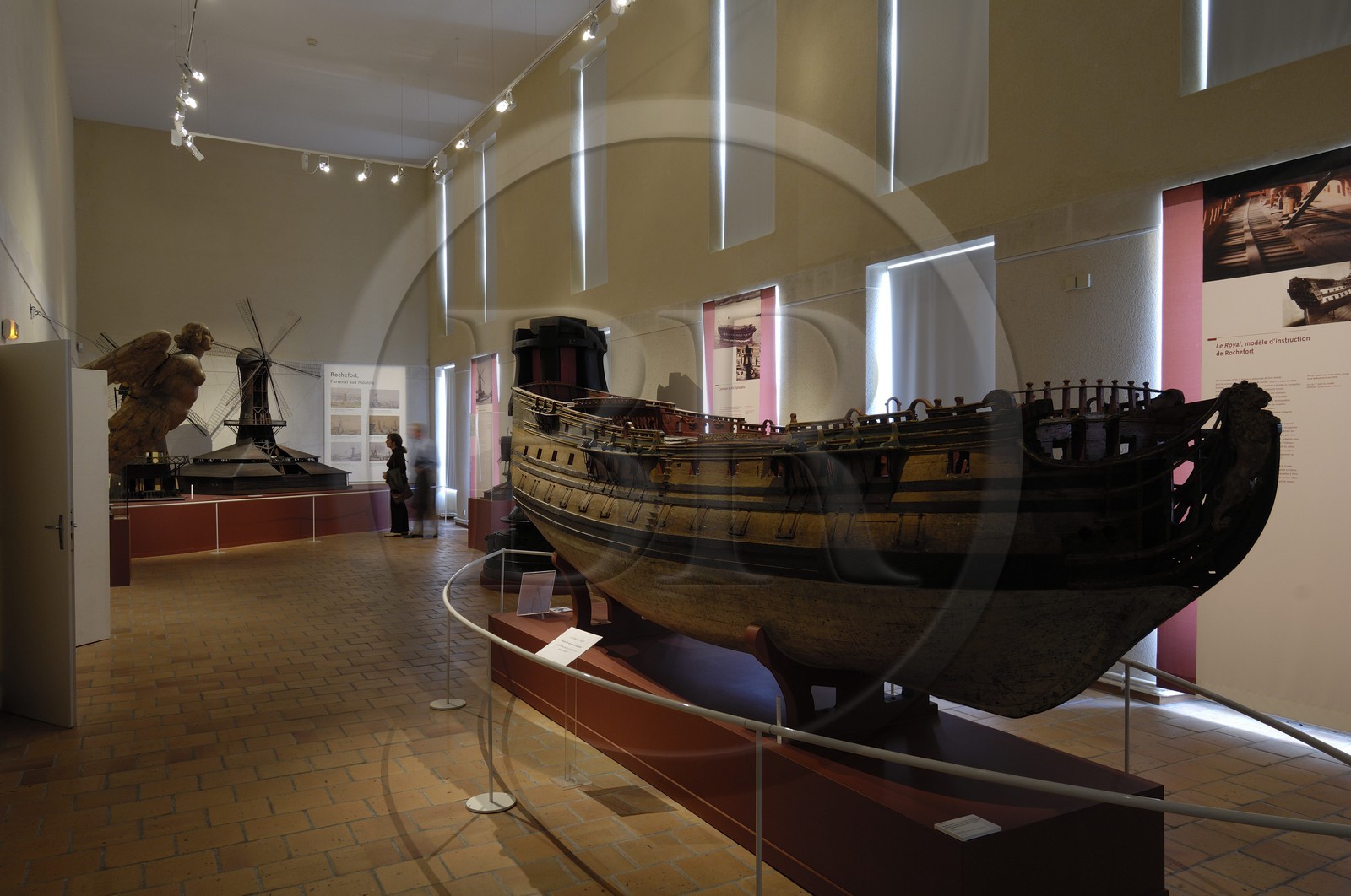 France, Charente-Maritime (17), Rochefort, le quartier de l'Arsenal, musée national de la Marine dans l'hôtel de Cheusses, modèle au 1 12 du Royal pour l'instruction des gardes de la marine de Rochefort