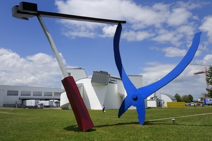 Germany, South Baden, Weil am Rhein near Basel, Vitra Design Museum by architect Frank O. Gehry, work Balancing Tools Claes Oldenburg and Coosje van Bruggen