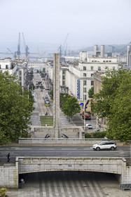 France, Finistère (29), Brest, la rue de Siam qui descent vers le port