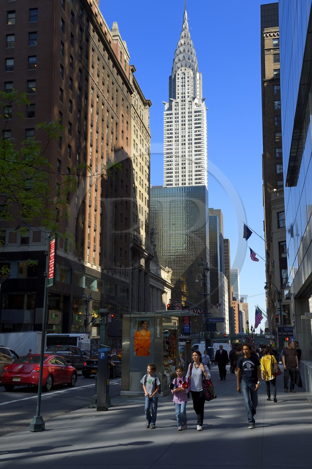 United States, New York, Manhattan, Midtown, 42nd Street and Chrysler Building