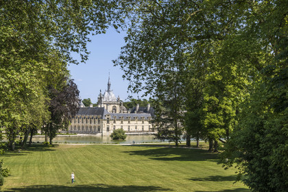 France, Oise, Chantilly, the castle of Chantilly seen from the west