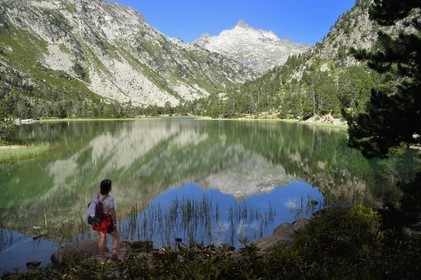France, Hautes-Pyrénées (65), Saint-Lary-Soulan, Réserve naturelle nationale du Néouvielle, randonnée des lacs du Neouvielle, les Laquettes