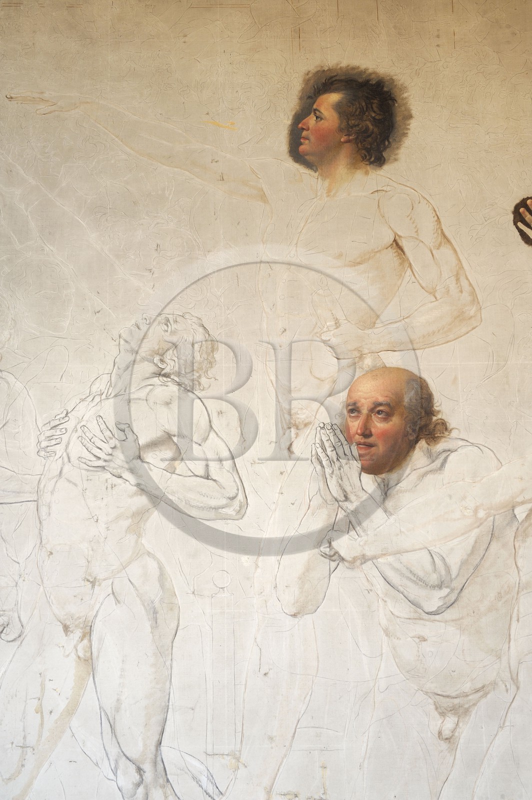 France, Yvelines (78), château de Versailles, classé Patrimoine Mondial de l'UNESCO, esquisse du Serment du Jeu de Paume par Jacques-Louis David