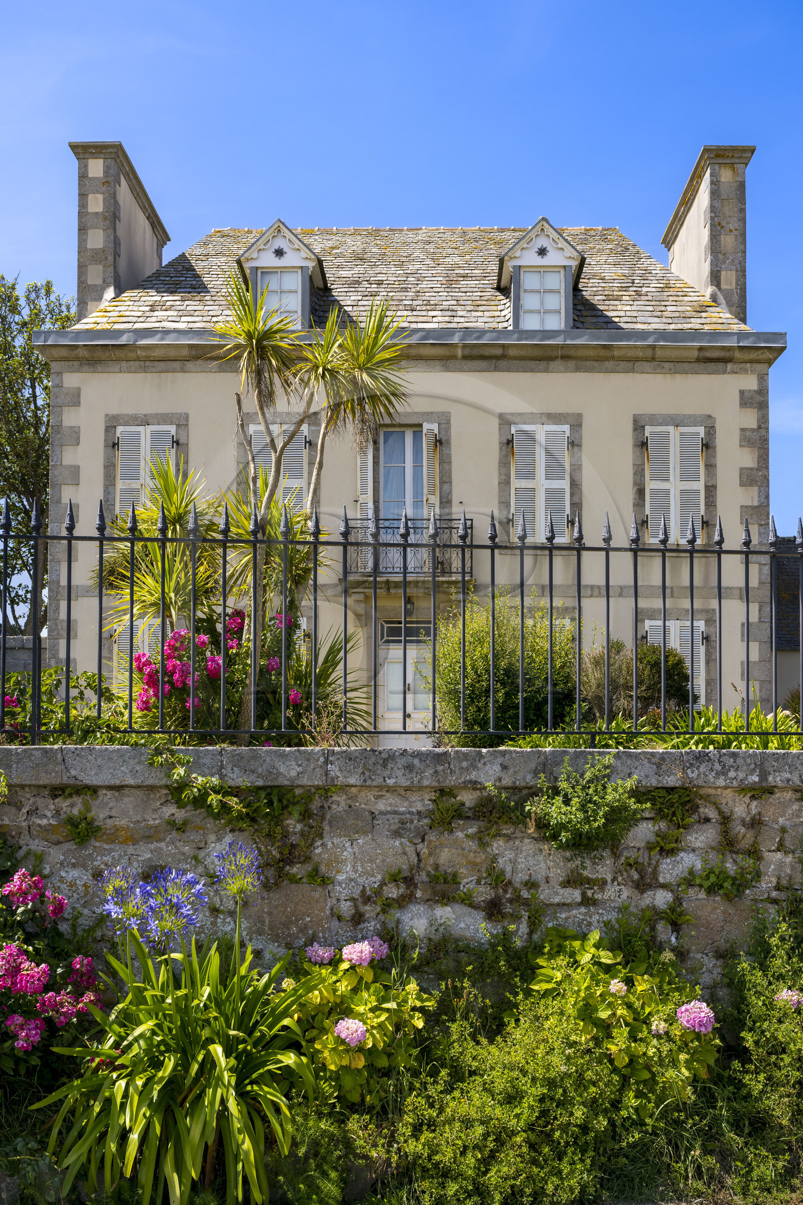 France, Finistère (29), Iles du Ponant, Ile de Batz, Porz an Eog, maison d'armateur fin XVIIème début XVIIIème siècle