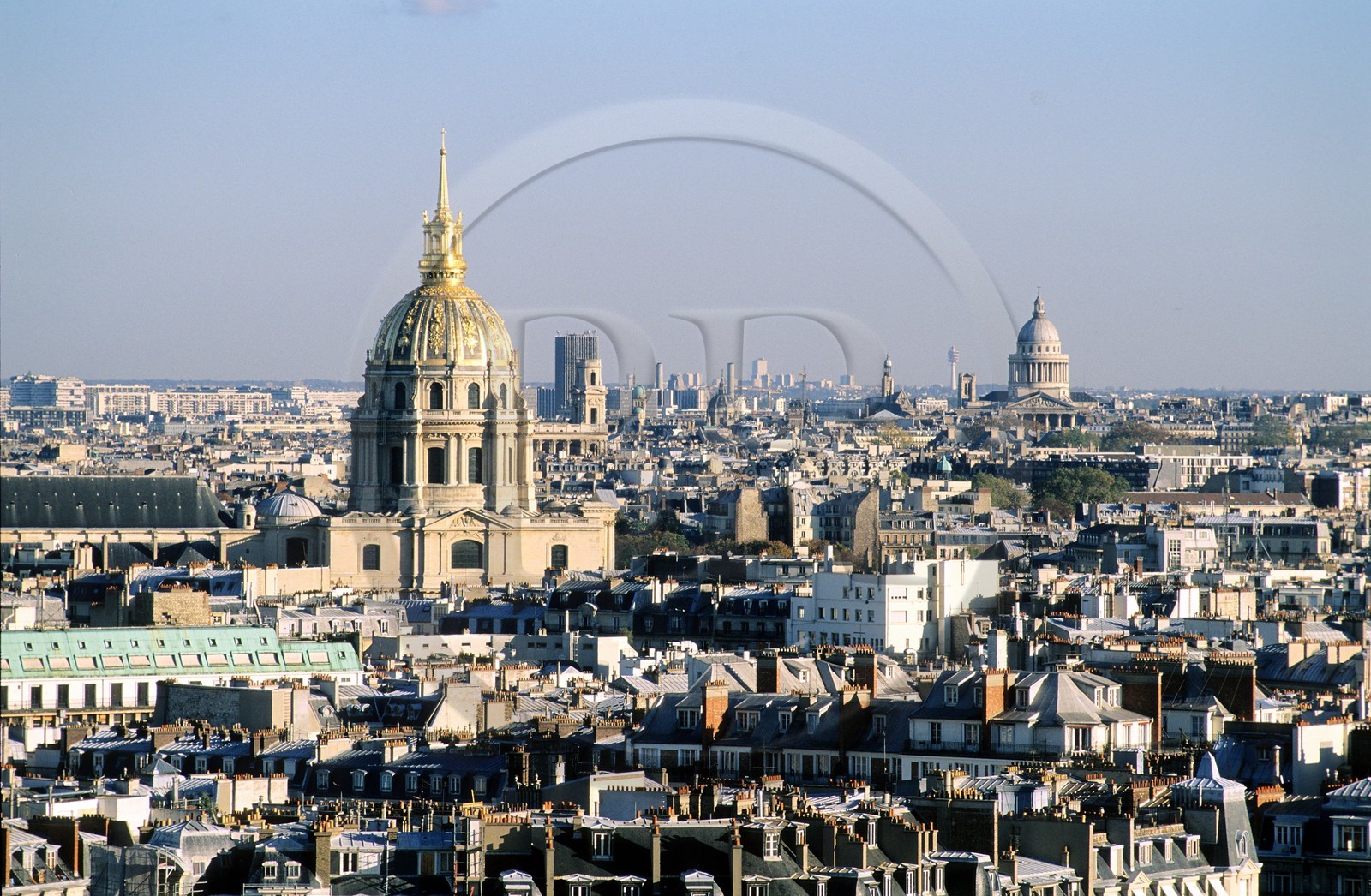 France, Paris, Hotel des Invalides (former military hospital) and the Pantheon in the background