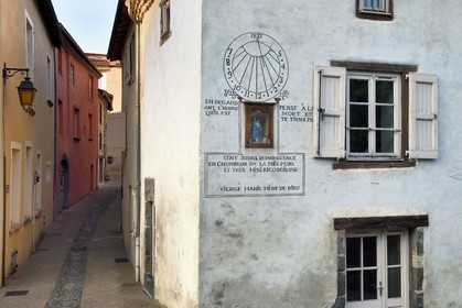 France, Haute Loire, Blesle, labelled Les Plus Beaux Villages de France (The most beautiful villages of France), 1827 sundial
