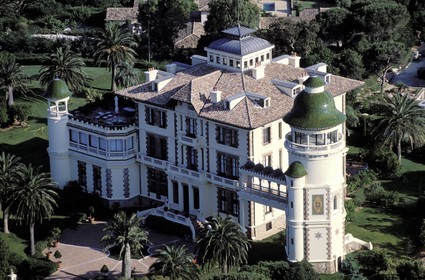 France, Var, Saint Tropez, luxurious Borelli castle (aerial view)