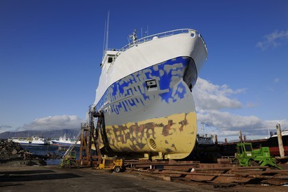 Islande, Reykjavik, chantier naval au port