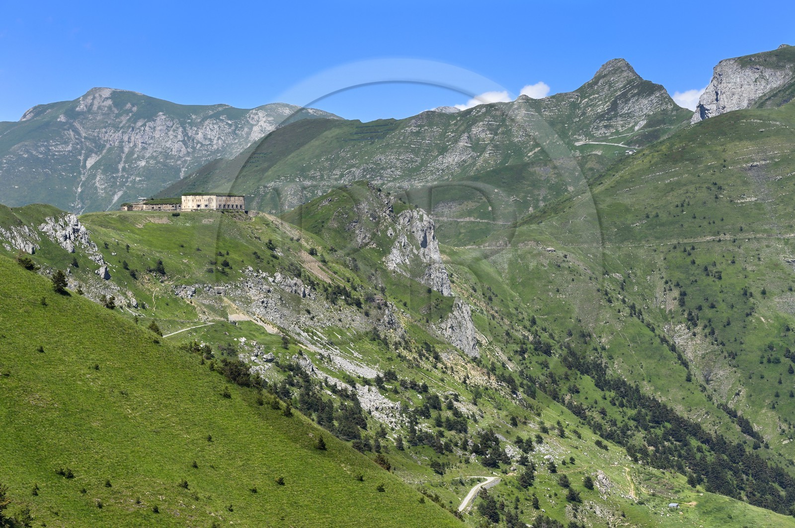 France, Alpes-Maritimes (06), le Fort Central au Col de Tende (1871m), fortifications construites par les Italiens en 1881