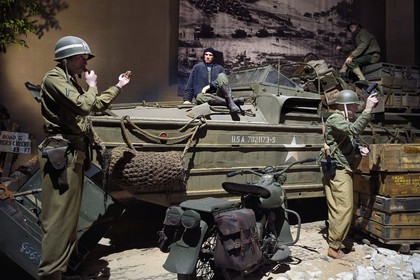 France, Calvados, Colleville sur Mer, Overlord Museum, Normandy 44, collection inside the museum, US military vehicle DUKW 353 6x6 amphibian