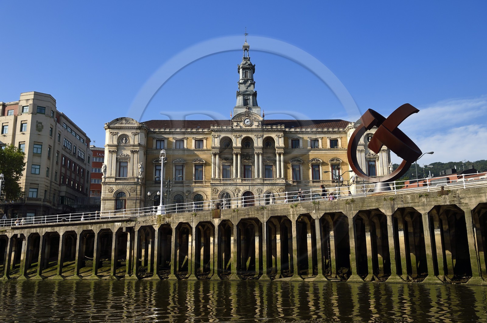 Spain, Basque Country, Biscay Province, Bilbao, the City Hall next to the Ria de Bilbao