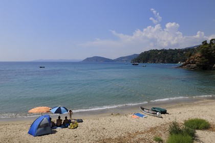 .France, Var, Le Rayol Canadel sur Mer, Domaine du Rayol, Jardin des Mediterranees, Conservatoire du Littoral Estate, compulsory mention, beach of departure from the underwater garden