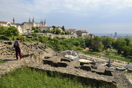 France, Rhône (69), Lyon, site historique classé Patrimoine Mondial de l'UNESCO, colline de Fourvière, théâtre romain