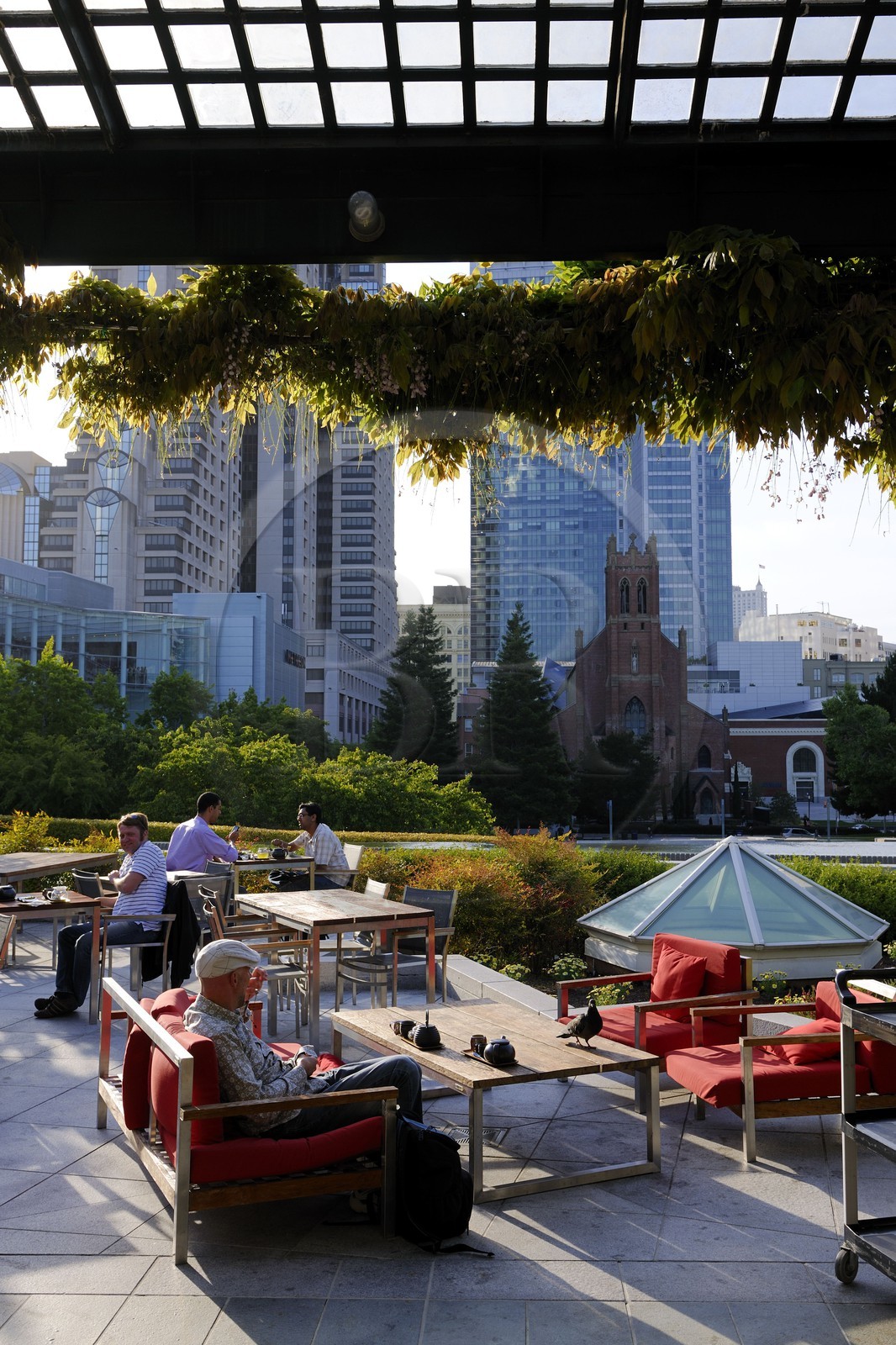 United States, California, San Francisco, tea house in the Yerba Buena Gardens in the district of South of Market