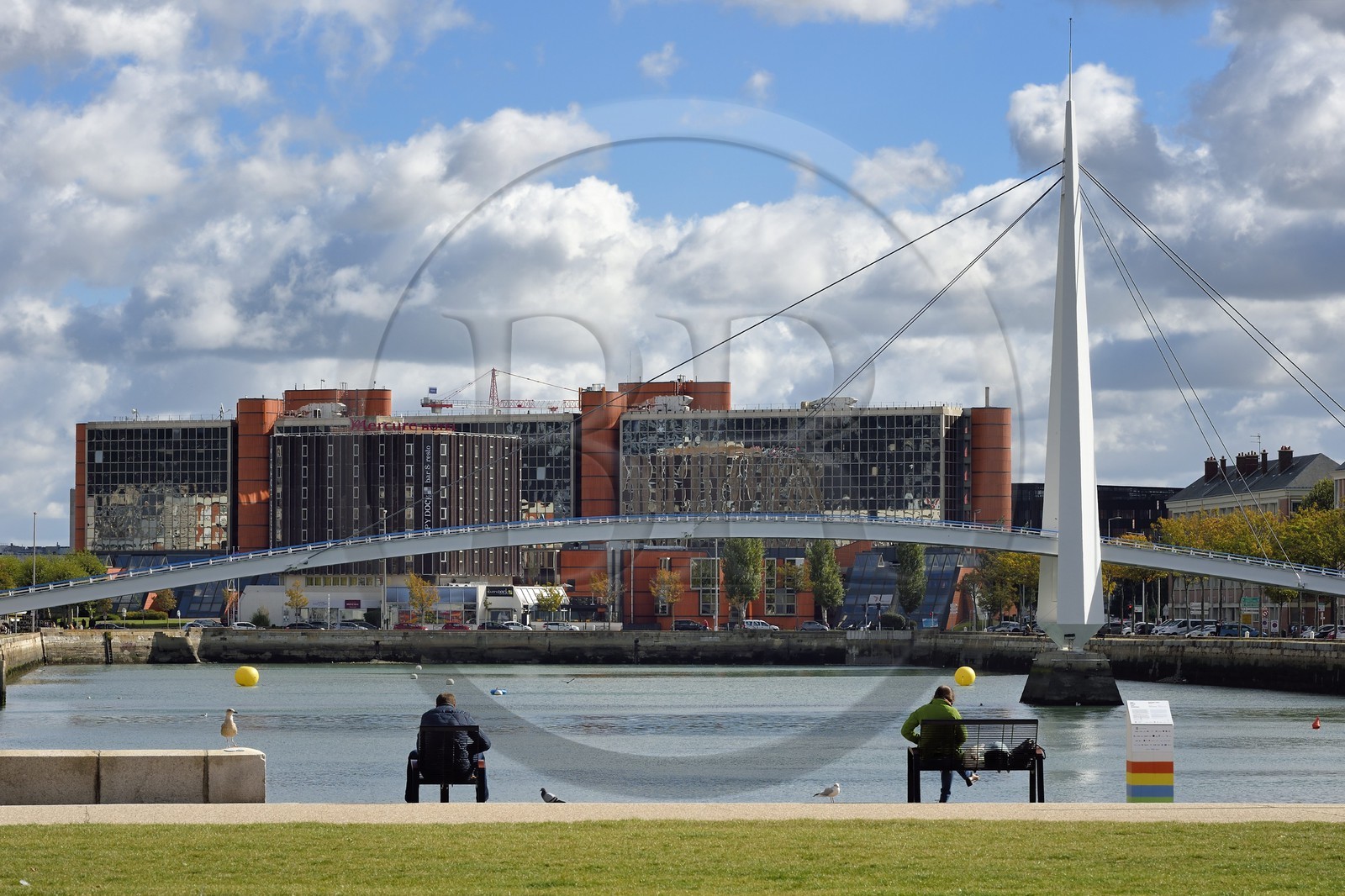 France, Seine-Maritime (76), Le Havre, la passerelle du Bassin du Commerce