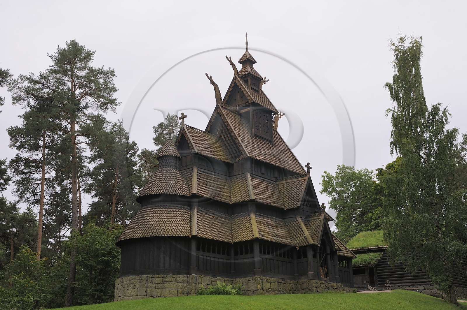 Norway, Oslo, Bygdoy Peninsula, Norsk Folkemuseum (Norwegian Folk Museum), Gol stave wooden church