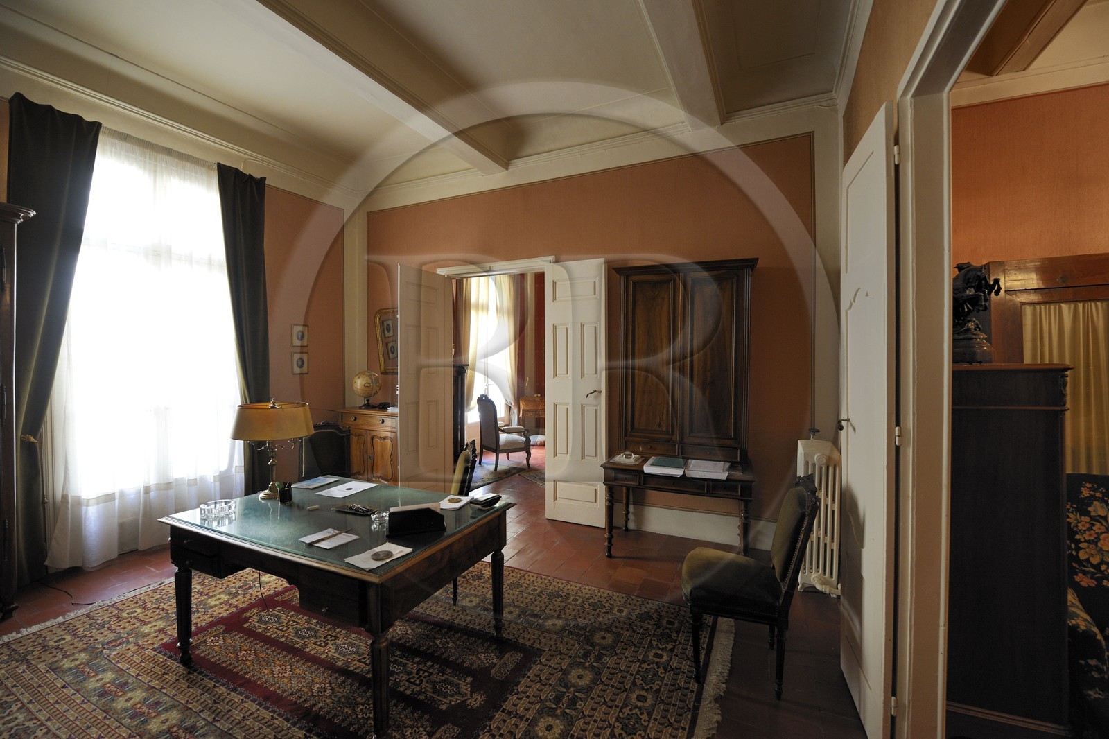 France, Hérault (34), Pézenas, Hôtel d'Alfonse du 17éme siècle rue Conti, pièces où Molière et sa troupe donnèrent «le Médecin Volant»