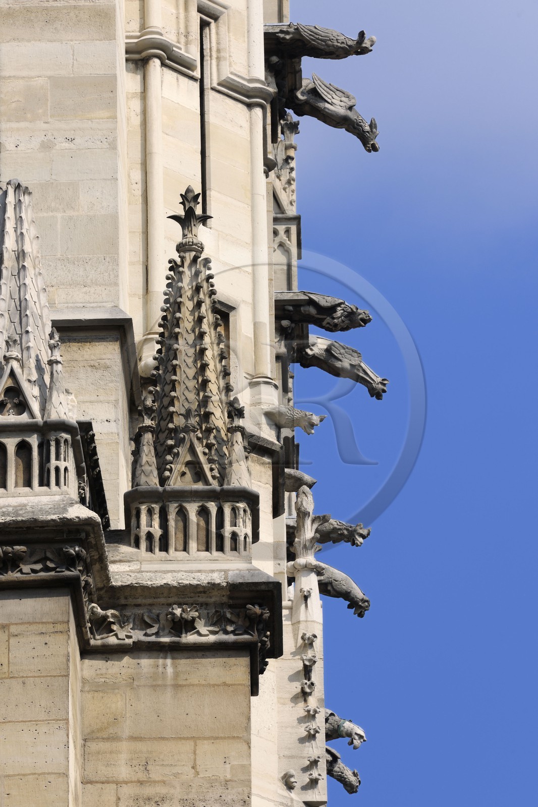 France, Paris (75), ile de la Cité, la Sainte Chapelle, gargouilles de la façade