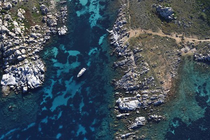 France, Corse du Sud, Bonifacio, Lavezzi Islands Nature Reserve (aerial view)