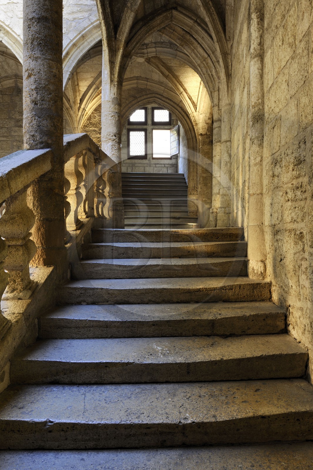 France, Hérault (34), Pézenas, vieille ville, escalier de l' Hôtel de Lacoste du 15ème siècle