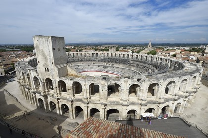 France, Bouches-du-Rhône (13), Arles, les Arènes, amphithéâtre romain de 80-90 après JC, classé Patrimoine Mondial de l'UNESCO