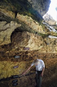 France, Dordogne, Périgord Noir, Les Eyzies-de-Tayac, a UNESCO World Heritage Site, Laugerie-Basse rock shelters, trace of the different human occupations of the site since the Magdalenian