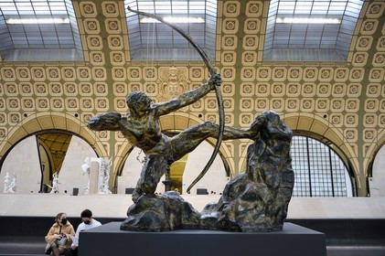 France, Paris, Orsay museum, sculpture of Héraklès archer or Héraclès kills the birds of the lake Stymphale (1909) by Antoine Bourdelle