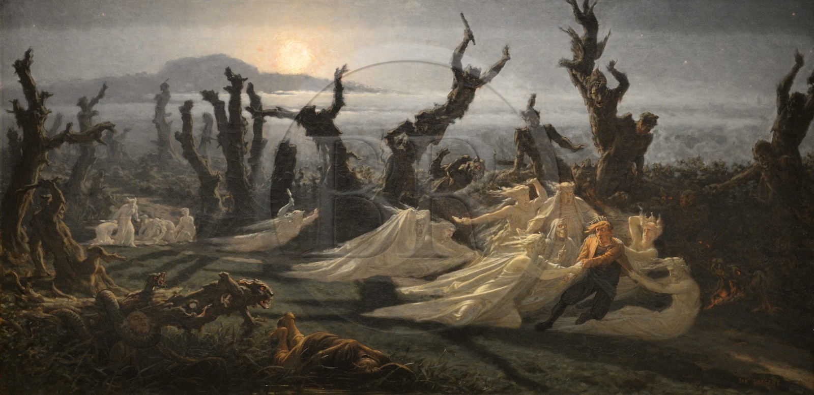 France, Finistère (29), Quimper, musée des Beaux Arts, Les Lavandières de La Nuit (1861) du peintre Yan'Dargent