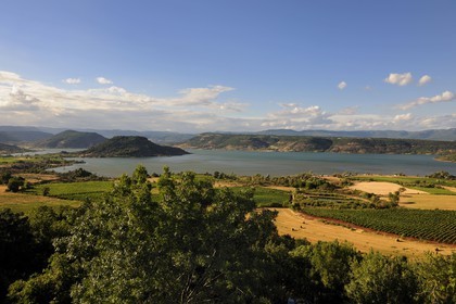 France, Hérault (34), le lac de Salagou, champs et vignoble