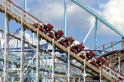 Sweden, Stockholm, Djurgarden, Gröna Lund amusement park, roller coaster