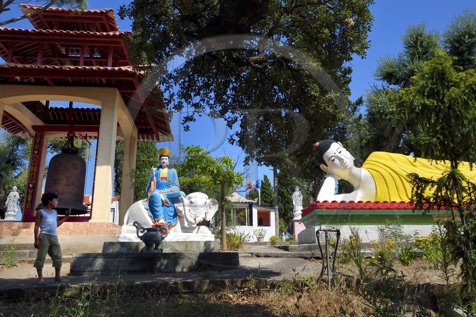 France, Var (83), Fréjus, ancien camp militaire Gallieni, la pagode Hông Hiên Tu, lieu de culte bouddhique édifié en 1917 par les tirailleurs indochinois