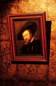 Belgium, Flanders, Antwerp (Antwerpen), house of Rubens, self portrait of the painter