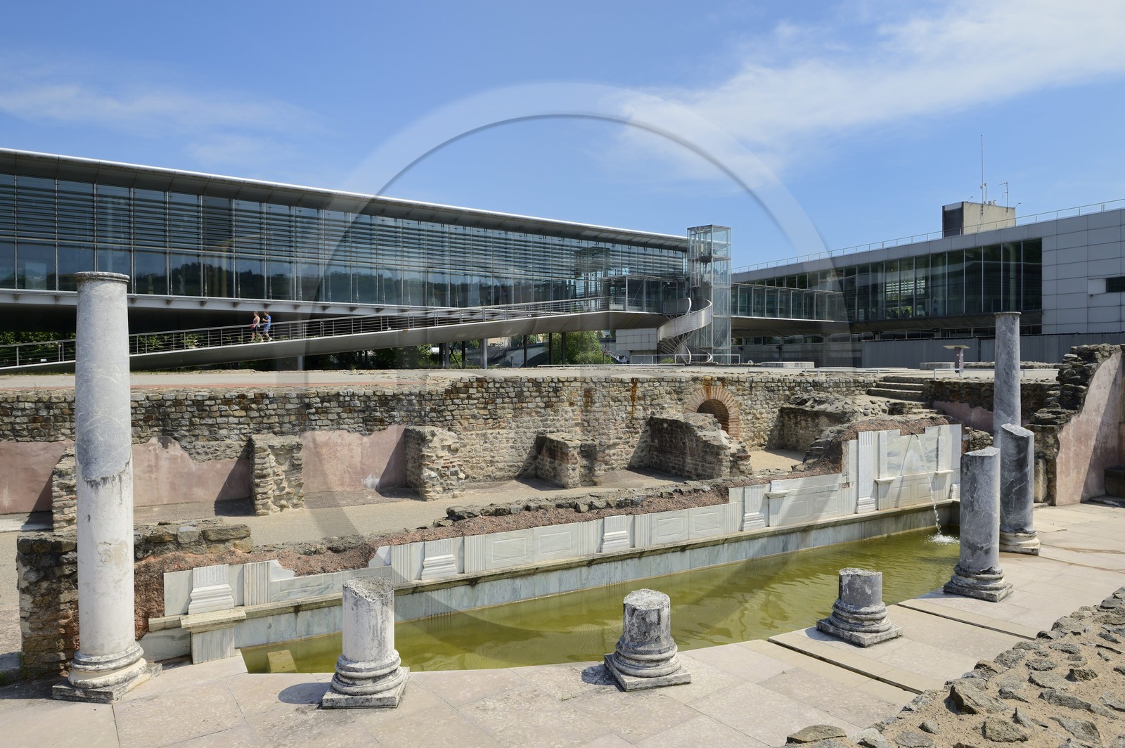 France, Rhone, Lyon, Saint Romain en Gal, the Gallo-Roman Museum of Saint-Romain-en-Gal archaeological site, the Wrestlers baths latrines