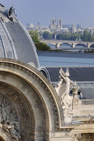 France, Paris (75), le Petit Palais, la Seine et Notre-Dame