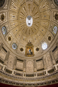 Espagne, Andalousie, Séville, la cathédrale, classé Patrimoine Mondial de l'UNESCO, dôme Renaissance de la salle du Chapitre, première salle éliptique construite en Europe