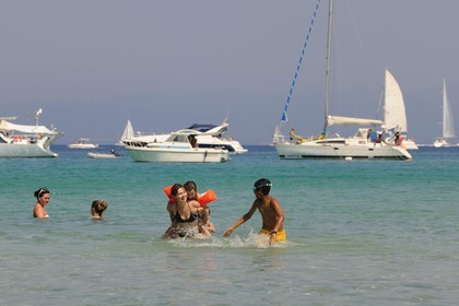 France, Var, Iles d'Hyeres, National Park of Port Cros, ile de Porquerolles, Plage Notre Dame