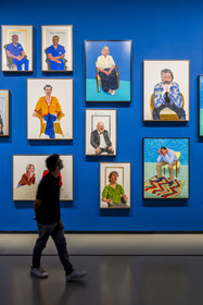France, Paris, Bois de Boulogne, the Louis Vuitton Foundation by architect Frank Gehry, David Hockney exhibition 25, portraits of family members and friends