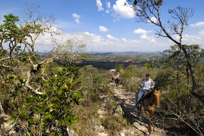 Brazil, Minas Gerais state, Tirandentes, riders on the former Gold Route (Estrada Real)