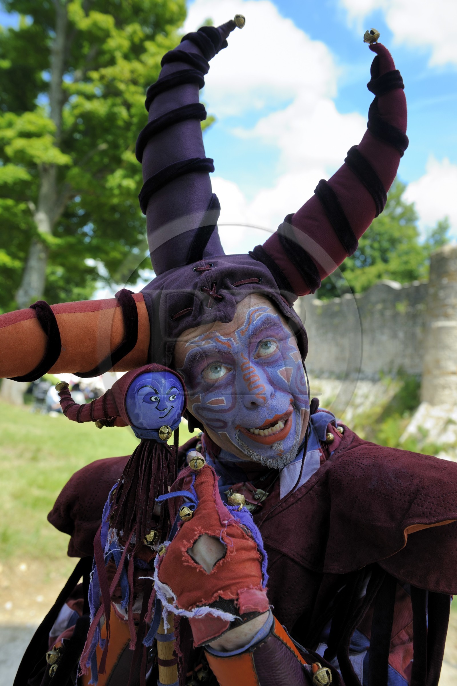 France, Seine et Marne (77), Les Médiévales de Provins, ville classée Patrimoine Mondial de l'UNESCO, le Fou Gueux (www.le-fou-gueux.com)