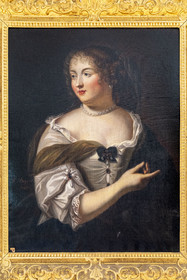 France, Côte-d'Or (21), Epoisses, le château d'Epoisses, portrait de Marie de Rabutin-Chantal, marquise de Sévigné qui fit de nombreux séjours au chateau