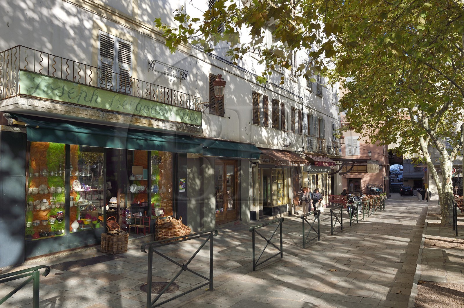 France, Haute Corse, Bastia, shop on the Marketplace