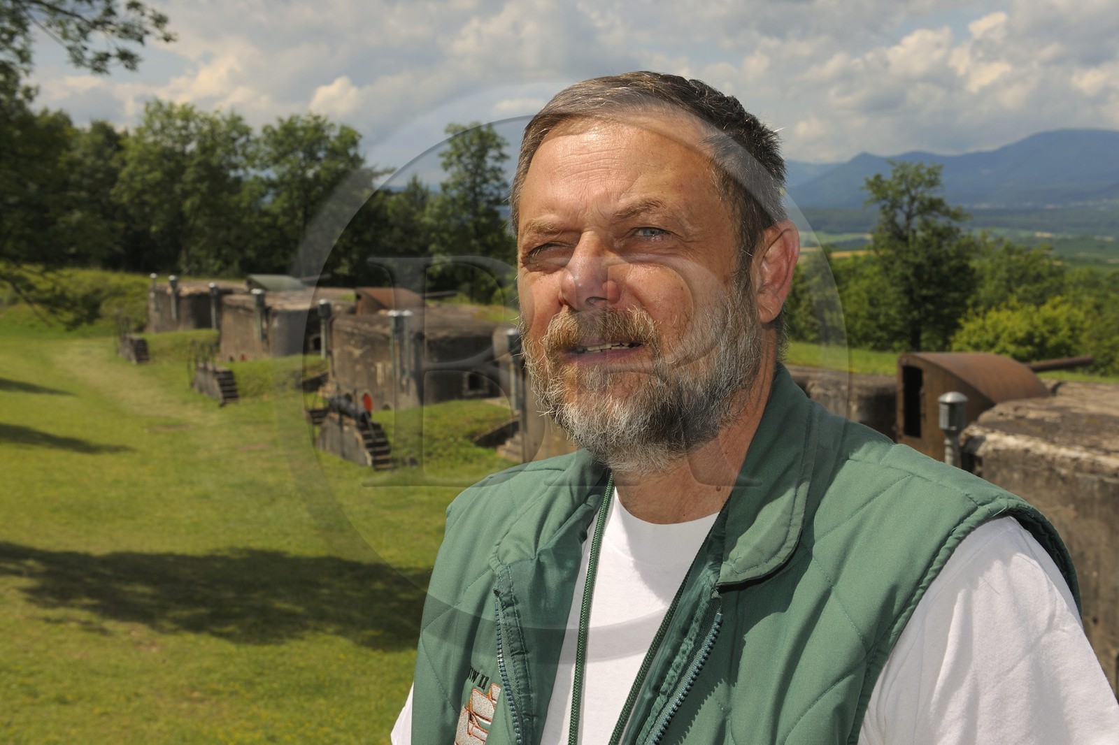 France, Bas-Rhin (67), le Fort de Mutzig, la batterie à boucliers n°1, Bernard Bour responsable du projet de rénovation