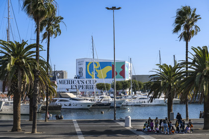 Espagne, Catalogne, Barcelone, Port Vell, America's Cup Experience, centre officiel de promotion de la 37e America's Cup Barcelona 2024