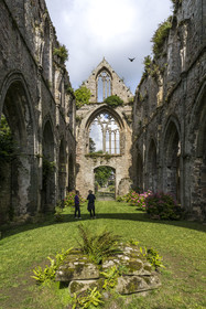 France, Cotes d'Armor, Paimpol, the 13th century Beauport Abbey, interior of the abbey church