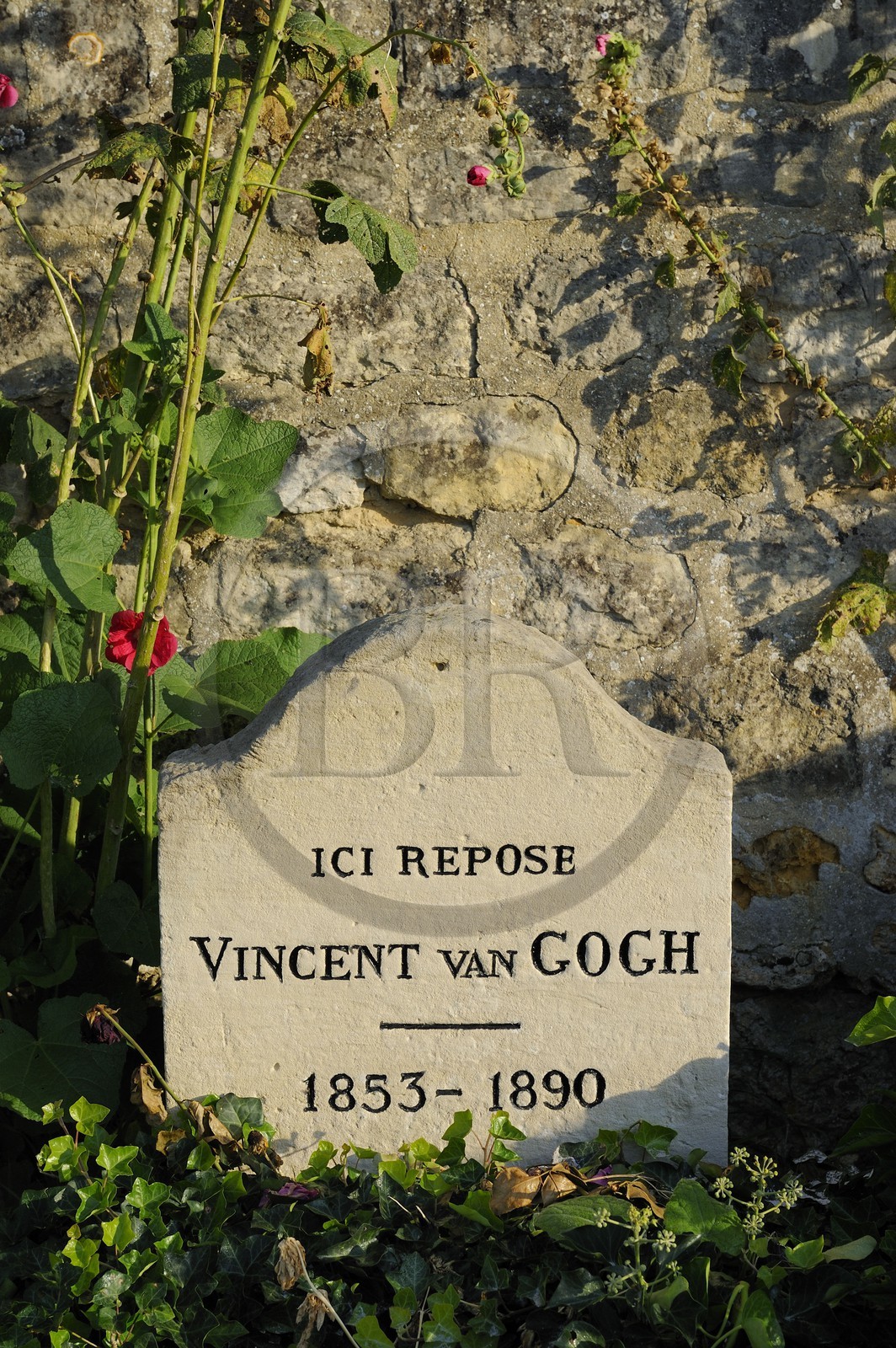 France, Val-d'Oise (95), parc naturel régional du Vexin français, Auvers-sur-Oise, cimetière, la tombe de Vincent Van Gogh