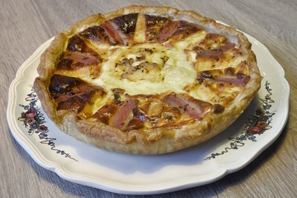 France, Bas-Rhin (67), Strasbourg, Munster and cumin quiche