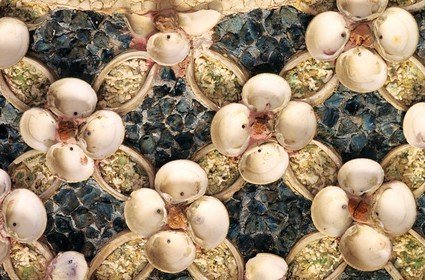 France, Yvelines (78), Rambouillet, détail d'un des rares nymphées préservé au Pavillon des Coquillages