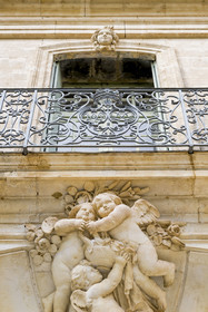 France, Herault, Lavérune, Chateau de l'Engarran, private mansion from the second half of the 18th century called Montpellier Folie, main facade