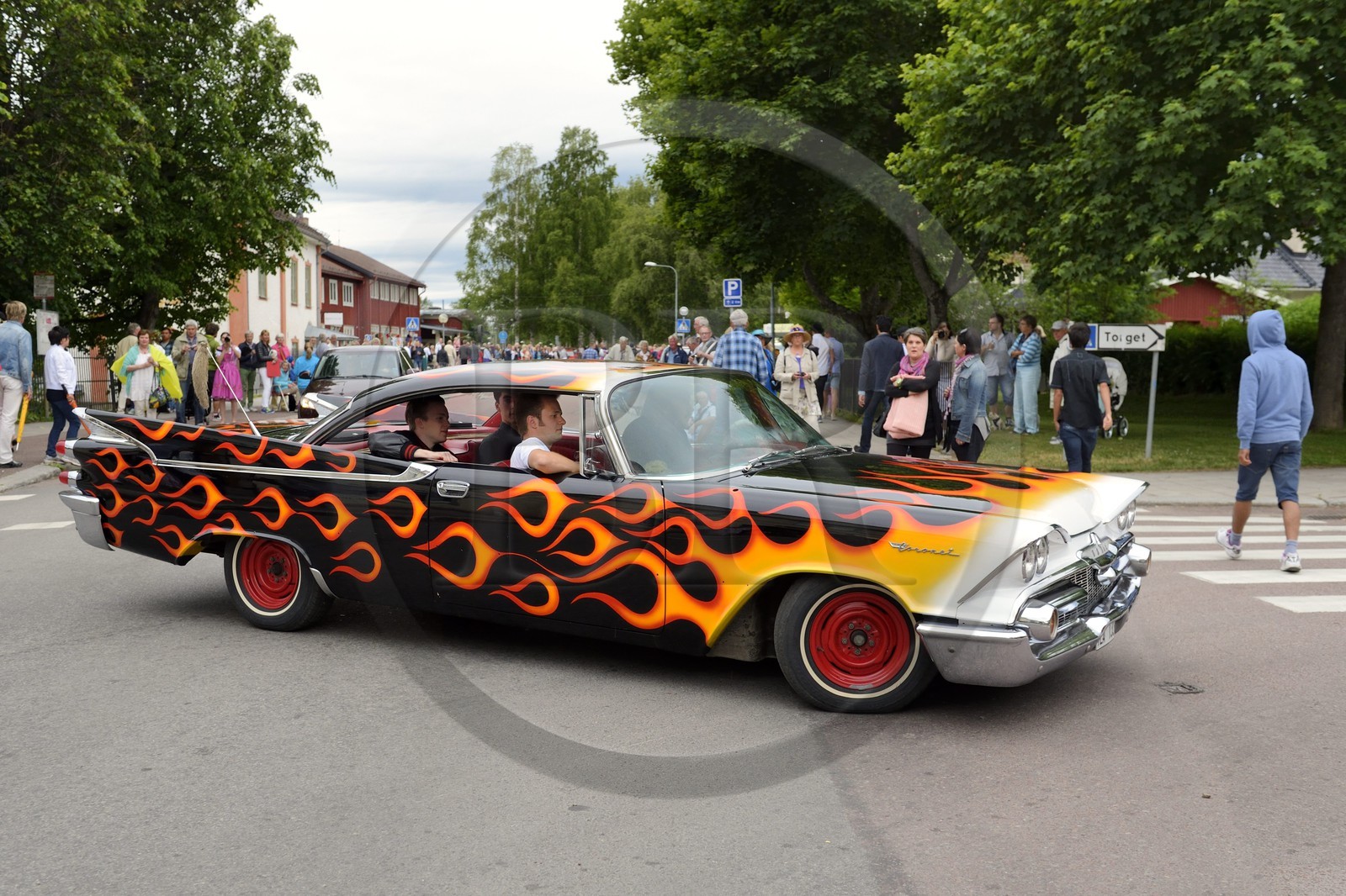 Suède, comté de Dalécarlie, Leksand, voiture de collection américaine